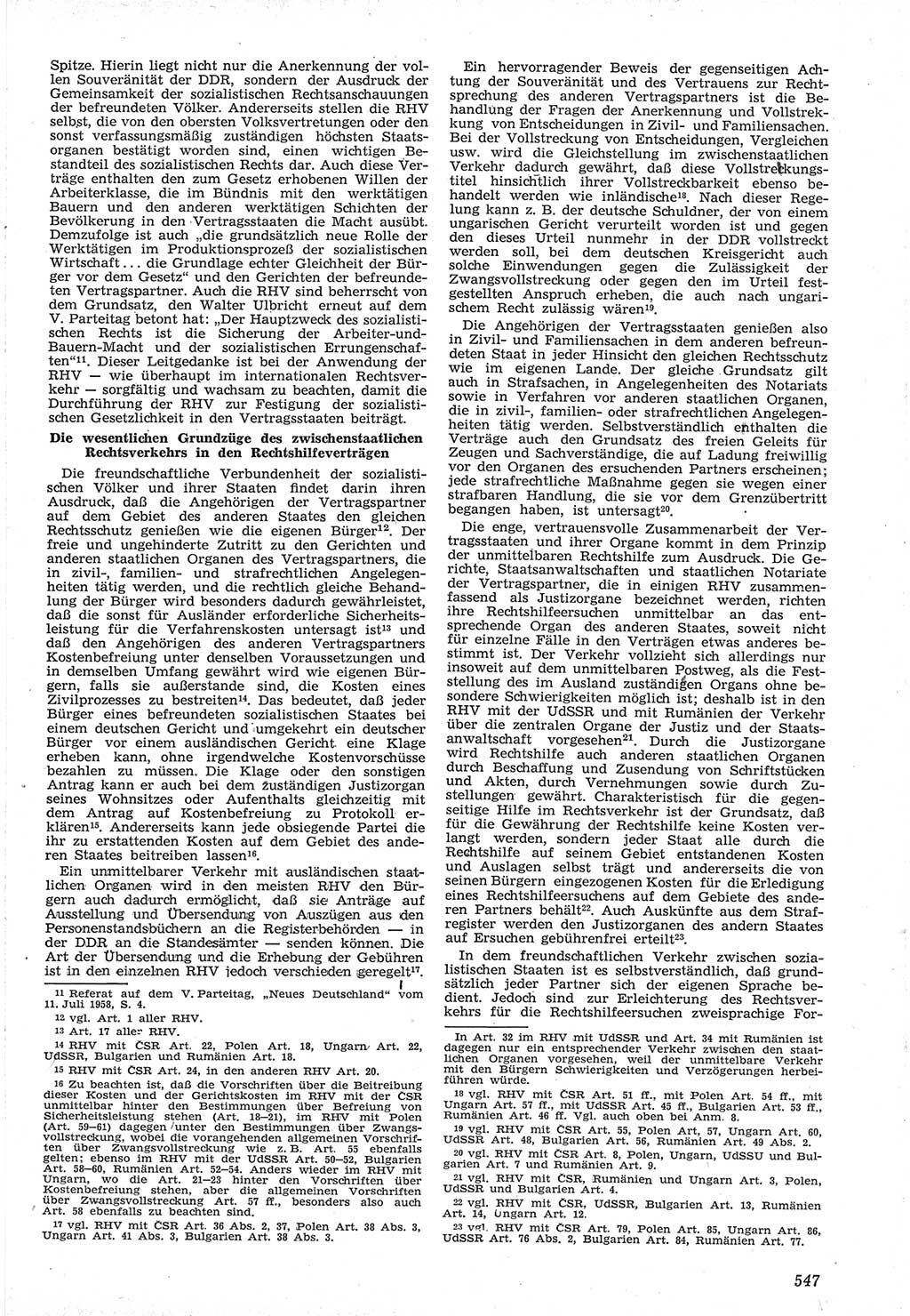 Neue Justiz (NJ), Zeitschrift für Recht und Rechtswissenschaft [Deutsche Demokratische Republik (DDR)], 12. Jahrgang 1958, Seite 547 (NJ DDR 1958, S. 547)