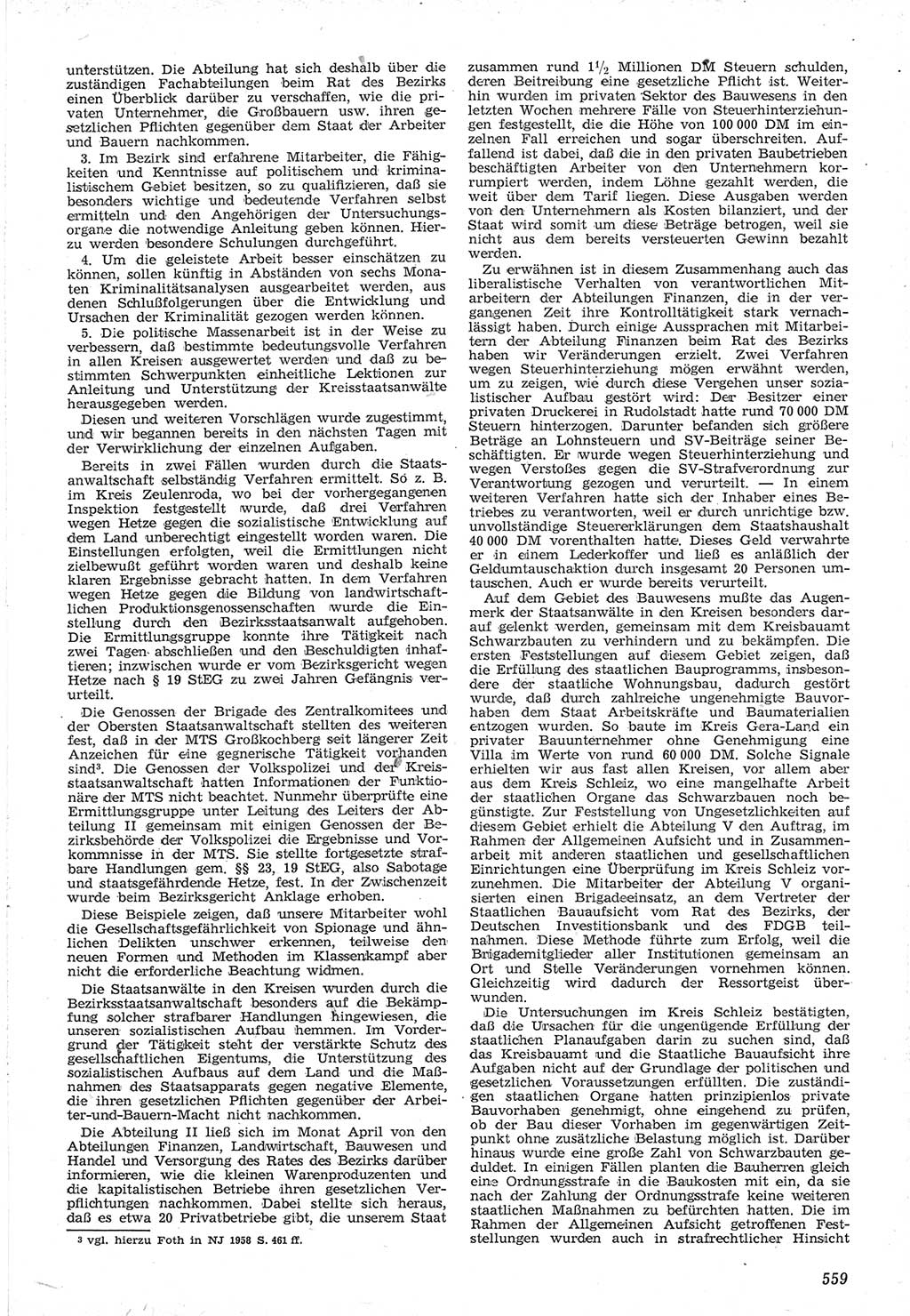 Neue Justiz (NJ), Zeitschrift für Recht und Rechtswissenschaft [Deutsche Demokratische Republik (DDR)], 12. Jahrgang 1958, Seite 559 (NJ DDR 1958, S. 559)
