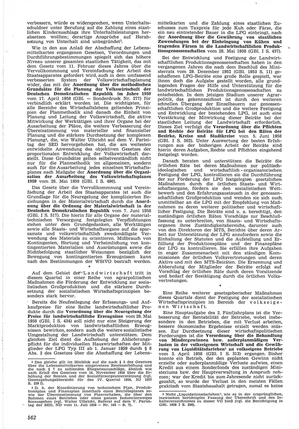 Neue Justiz (NJ), Zeitschrift für Recht und Rechtswissenschaft [Deutsche Demokratische Republik (DDR)], 12. Jahrgang 1958, Seite 562 (NJ DDR 1958, S. 562)