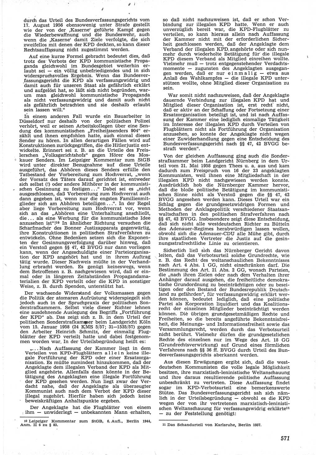 Neue Justiz (NJ), Zeitschrift für Recht und Rechtswissenschaft [Deutsche Demokratische Republik (DDR)], 12. Jahrgang 1958, Seite 571 (NJ DDR 1958, S. 571)