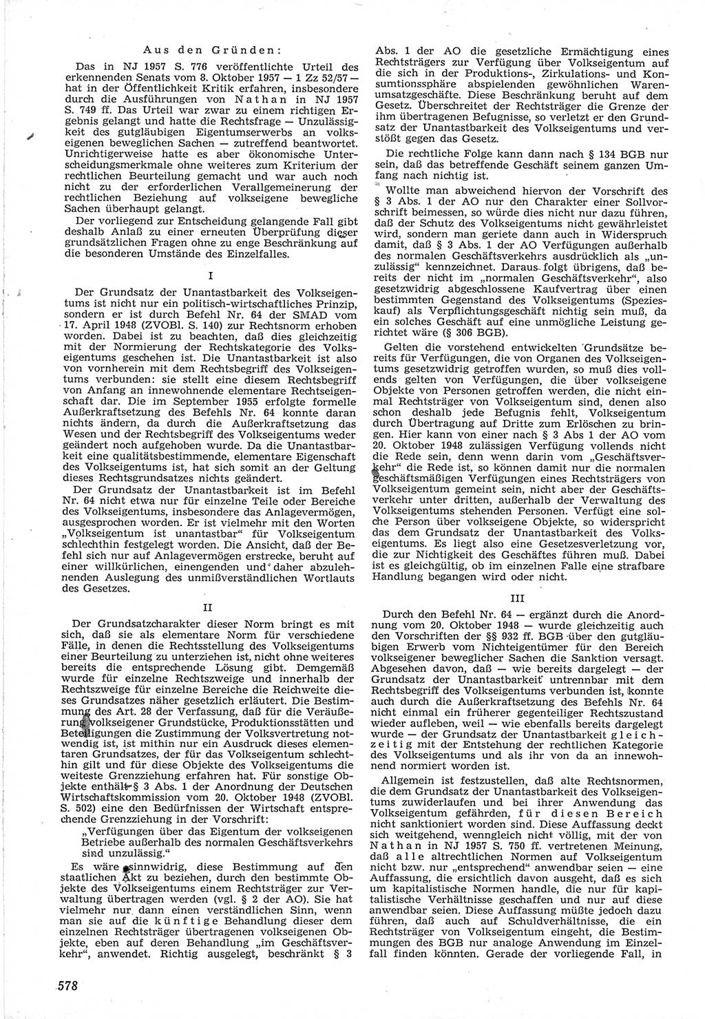 Neue Justiz (NJ), Zeitschrift für Recht und Rechtswissenschaft [Deutsche Demokratische Republik (DDR)], 12. Jahrgang 1958, Seite 578 (NJ DDR 1958, S. 578)
