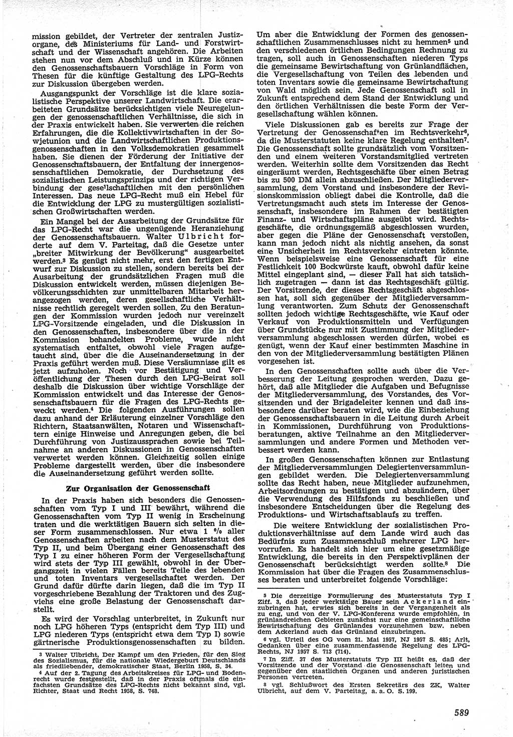 Neue Justiz (NJ), Zeitschrift für Recht und Rechtswissenschaft [Deutsche Demokratische Republik (DDR)], 12. Jahrgang 1958, Seite 589 (NJ DDR 1958, S. 589)