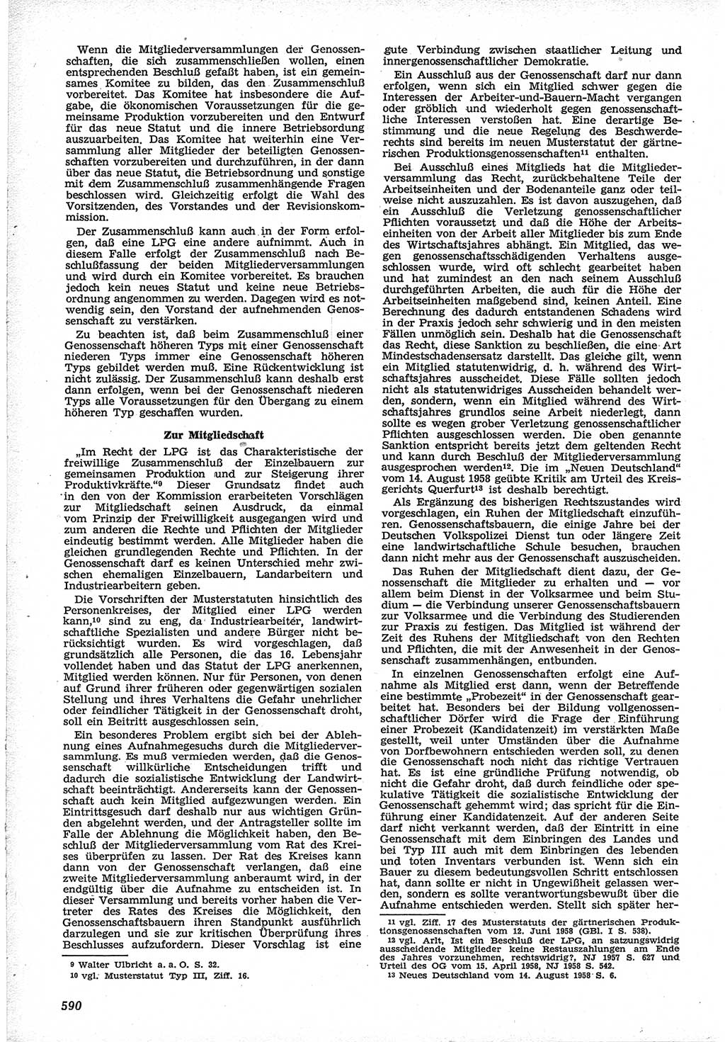 Neue Justiz (NJ), Zeitschrift für Recht und Rechtswissenschaft [Deutsche Demokratische Republik (DDR)], 12. Jahrgang 1958, Seite 590 (NJ DDR 1958, S. 590)