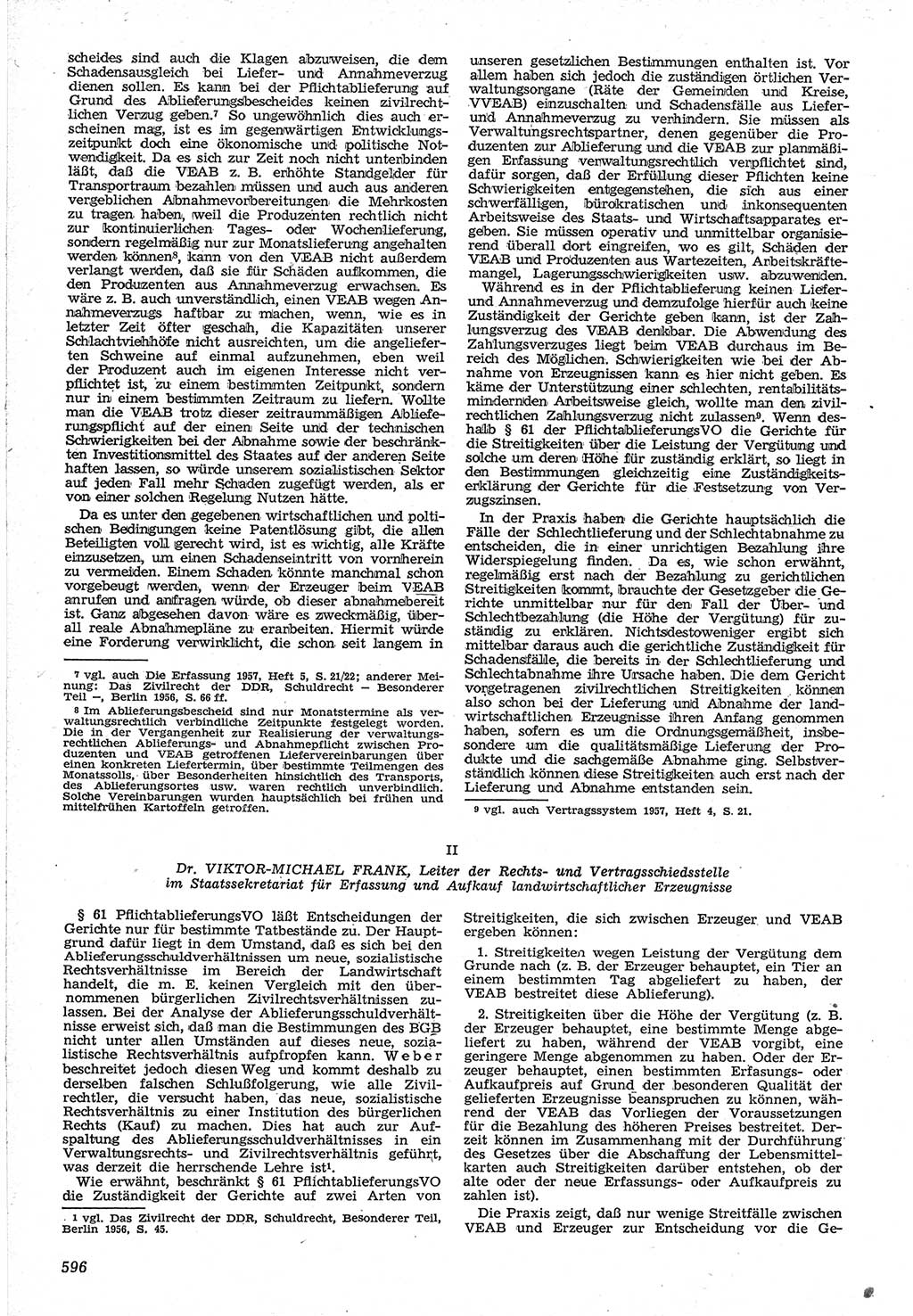 Neue Justiz (NJ), Zeitschrift für Recht und Rechtswissenschaft [Deutsche Demokratische Republik (DDR)], 12. Jahrgang 1958, Seite 596 (NJ DDR 1958, S. 596)