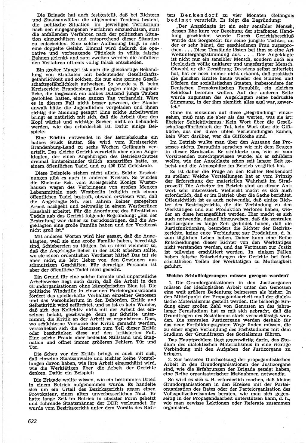 Neue Justiz (NJ), Zeitschrift für Recht und Rechtswissenschaft [Deutsche Demokratische Republik (DDR)], 12. Jahrgang 1958, Seite 622 (NJ DDR 1958, S. 622)