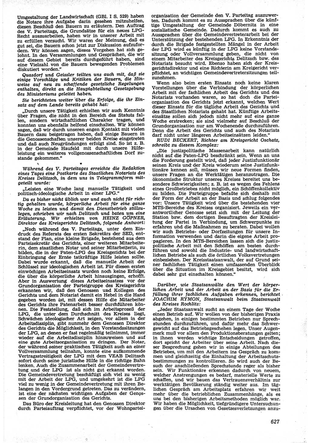 Neue Justiz (NJ), Zeitschrift für Recht und Rechtswissenschaft [Deutsche Demokratische Republik (DDR)], 12. Jahrgang 1958, Seite 627 (NJ DDR 1958, S. 627)
