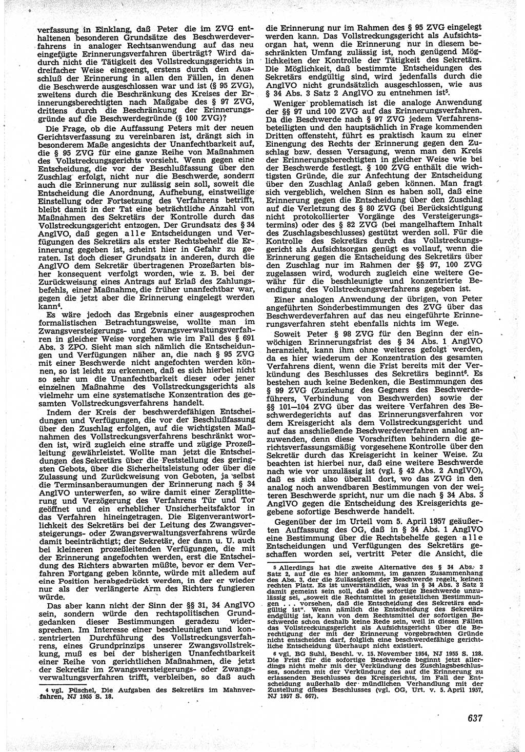 Neue Justiz (NJ), Zeitschrift für Recht und Rechtswissenschaft [Deutsche Demokratische Republik (DDR)], 12. Jahrgang 1958, Seite 637 (NJ DDR 1958, S. 637)