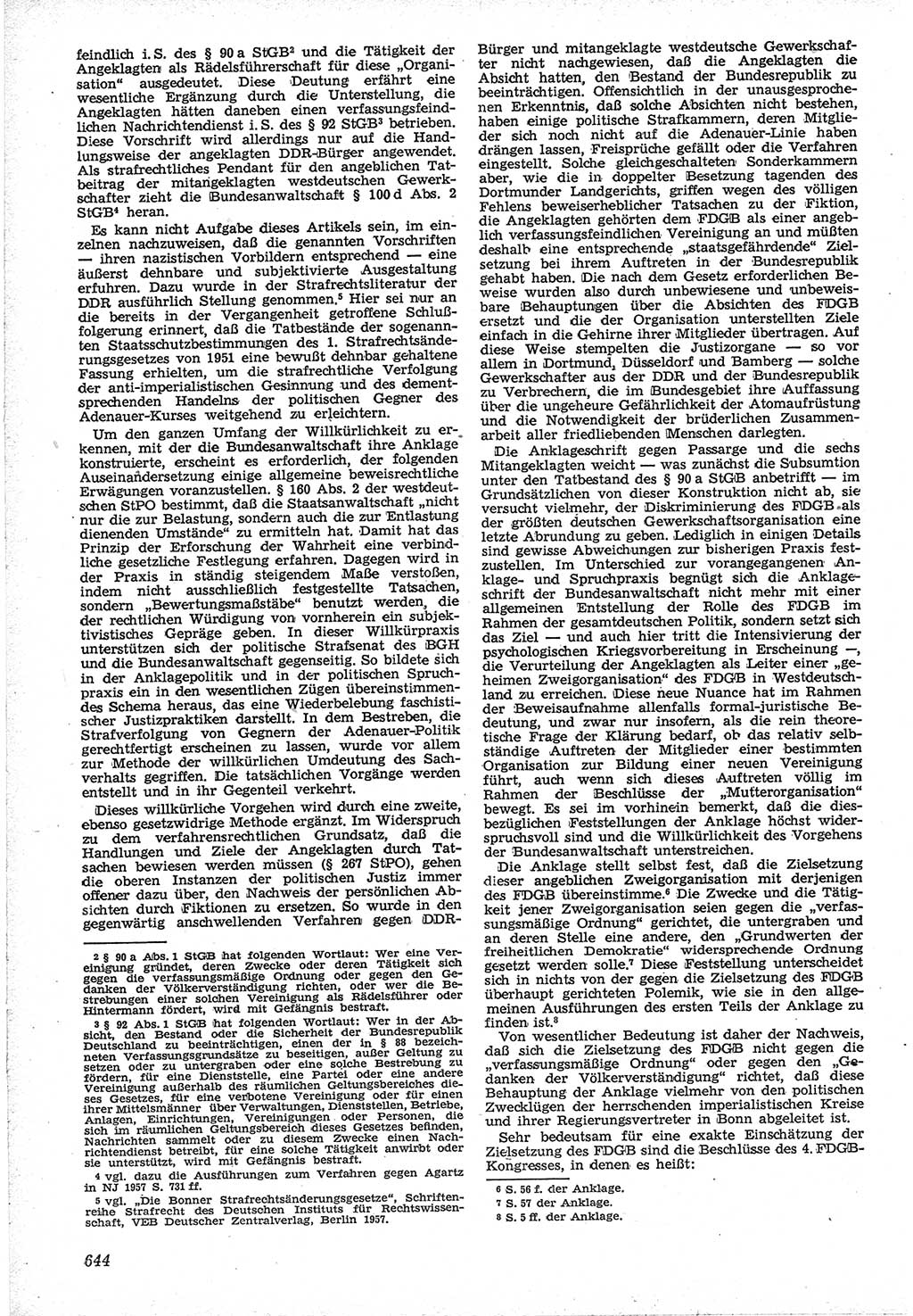 Neue Justiz (NJ), Zeitschrift für Recht und Rechtswissenschaft [Deutsche Demokratische Republik (DDR)], 12. Jahrgang 1958, Seite 644 (NJ DDR 1958, S. 644)