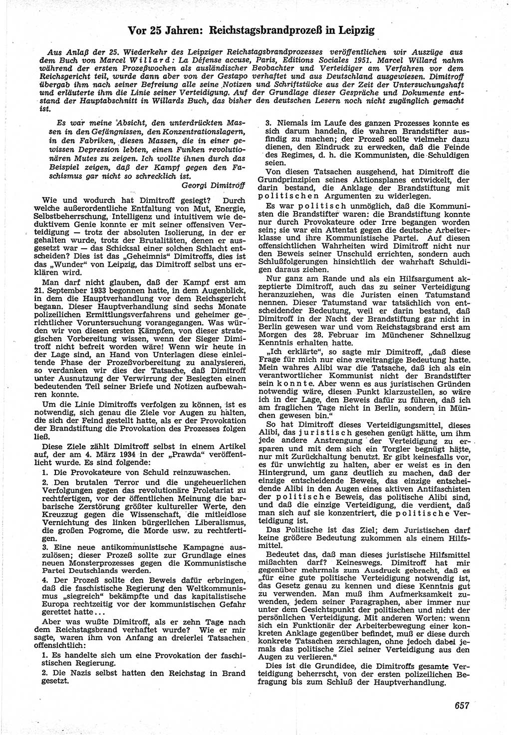Neue Justiz (NJ), Zeitschrift für Recht und Rechtswissenschaft [Deutsche Demokratische Republik (DDR)], 12. Jahrgang 1958, Seite 657 (NJ DDR 1958, S. 657)