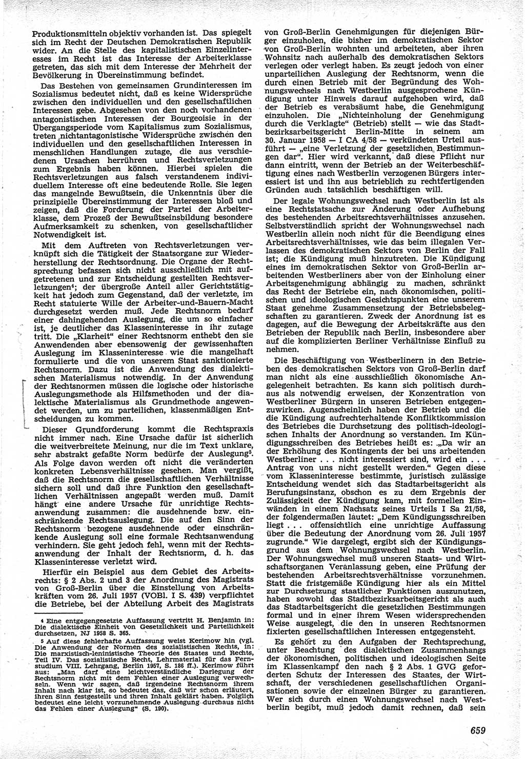 Neue Justiz (NJ), Zeitschrift für Recht und Rechtswissenschaft [Deutsche Demokratische Republik (DDR)], 12. Jahrgang 1958, Seite 659 (NJ DDR 1958, S. 659)