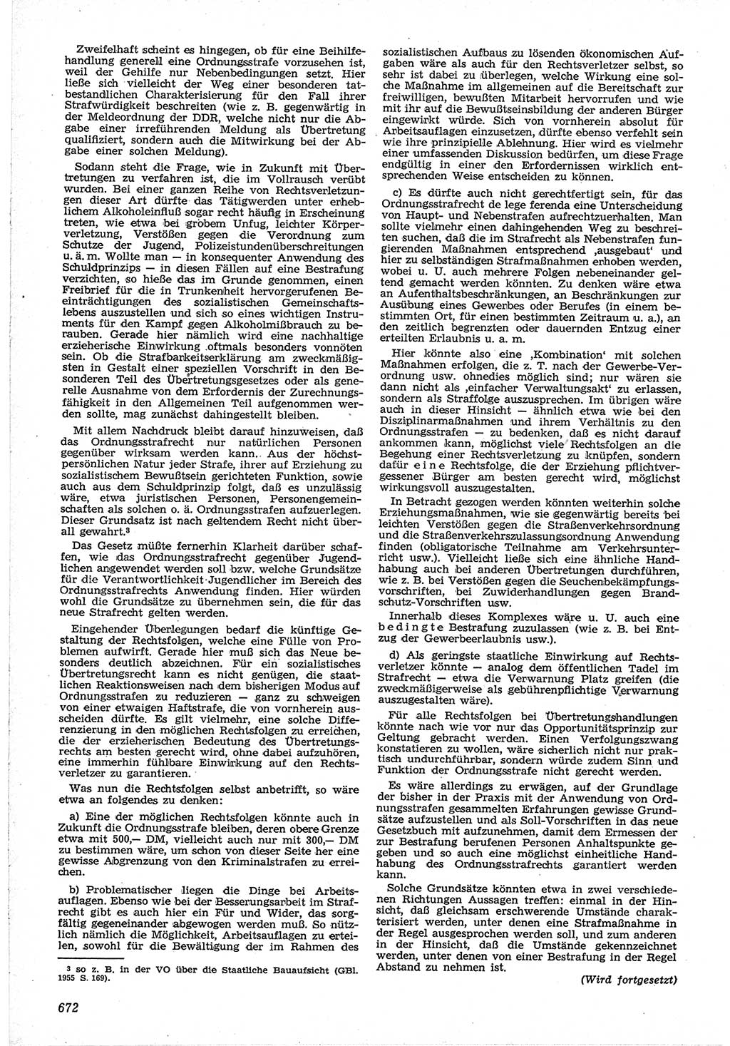 Neue Justiz (NJ), Zeitschrift für Recht und Rechtswissenschaft [Deutsche Demokratische Republik (DDR)], 12. Jahrgang 1958, Seite 672 (NJ DDR 1958, S. 672)