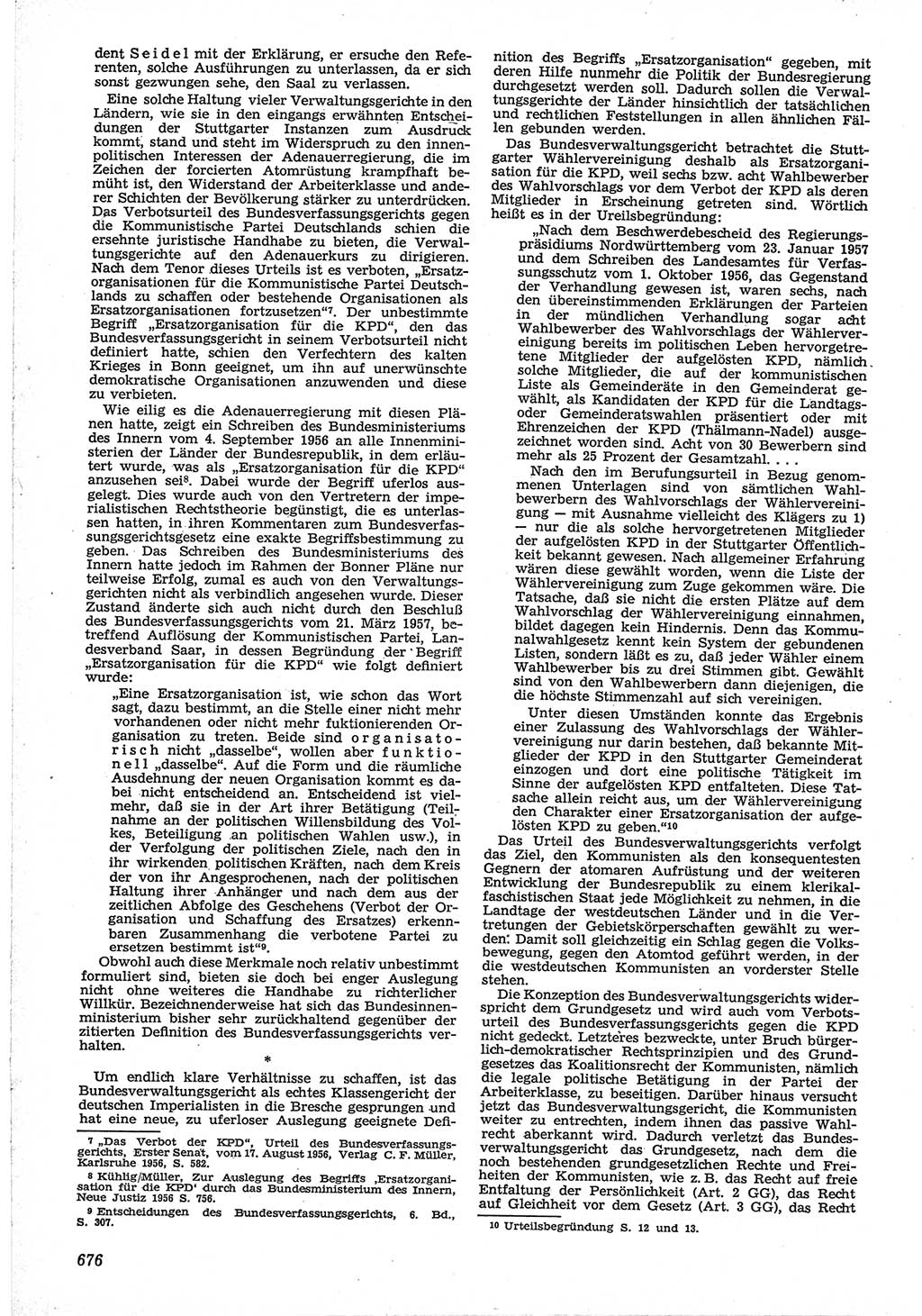 Neue Justiz (NJ), Zeitschrift für Recht und Rechtswissenschaft [Deutsche Demokratische Republik (DDR)], 12. Jahrgang 1958, Seite 676 (NJ DDR 1958, S. 676)