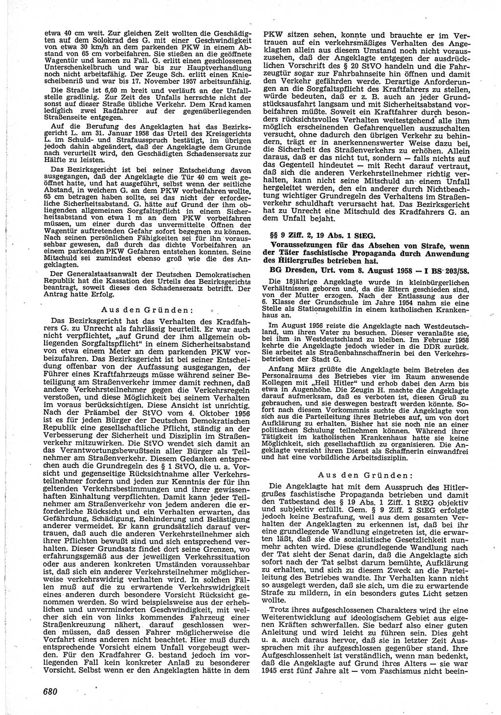 Neue Justiz (NJ), Zeitschrift für Recht und Rechtswissenschaft [Deutsche Demokratische Republik (DDR)], 12. Jahrgang 1958, Seite 680 (NJ DDR 1958, S. 680)