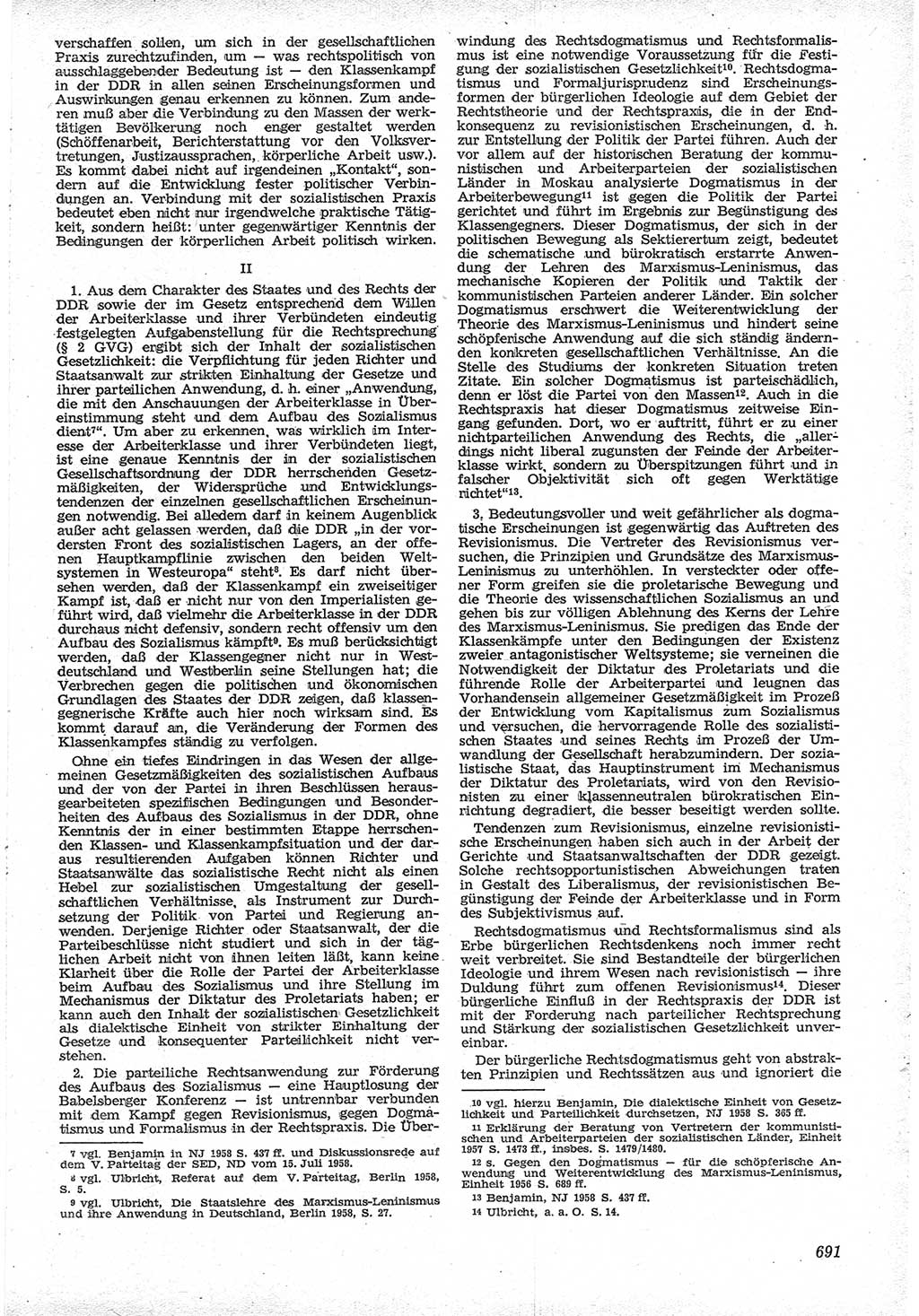 Neue Justiz (NJ), Zeitschrift für Recht und Rechtswissenschaft [Deutsche Demokratische Republik (DDR)], 12. Jahrgang 1958, Seite 691 (NJ DDR 1958, S. 691)