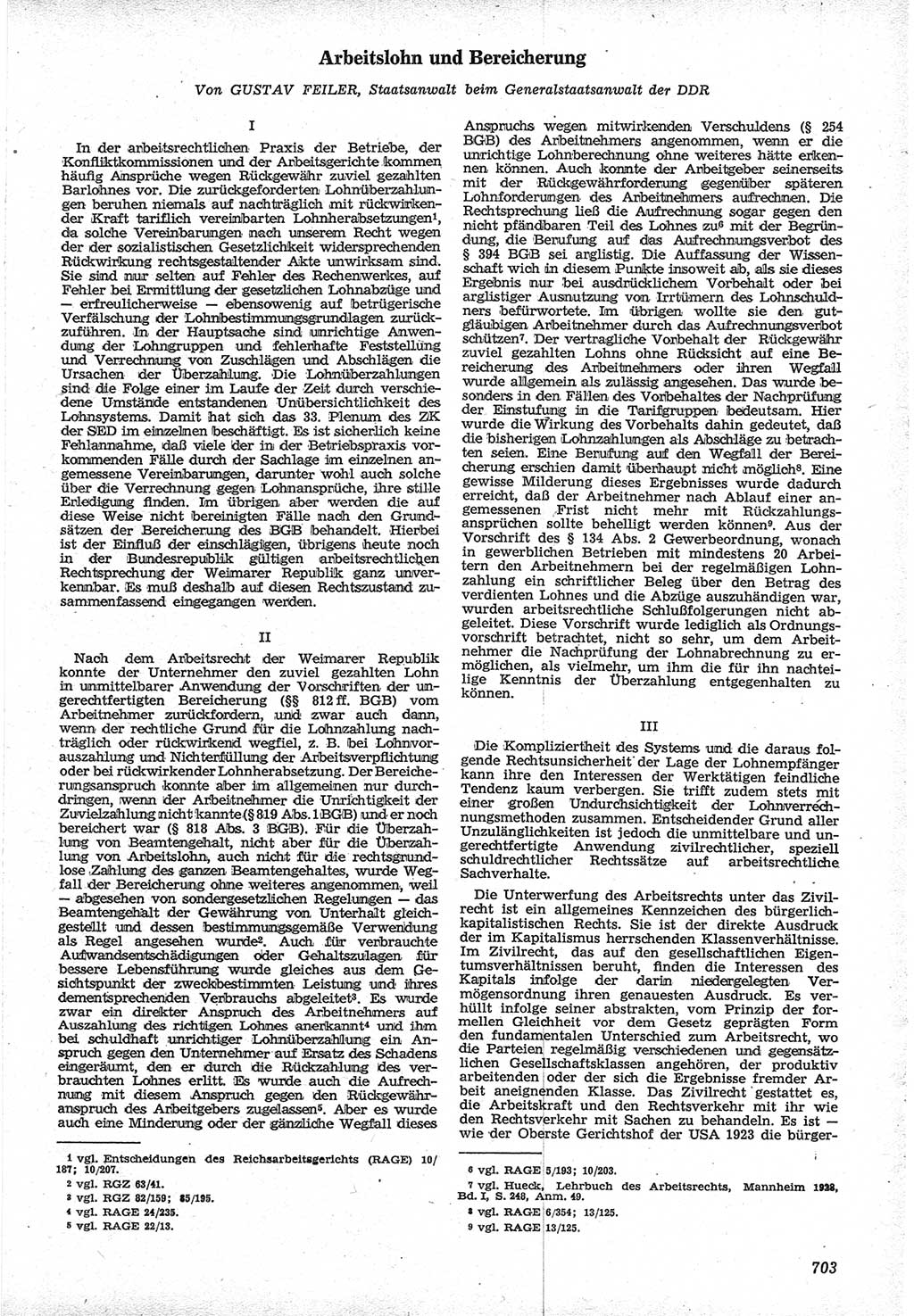Neue Justiz (NJ), Zeitschrift für Recht und Rechtswissenschaft [Deutsche Demokratische Republik (DDR)], 12. Jahrgang 1958, Seite 703 (NJ DDR 1958, S. 703)