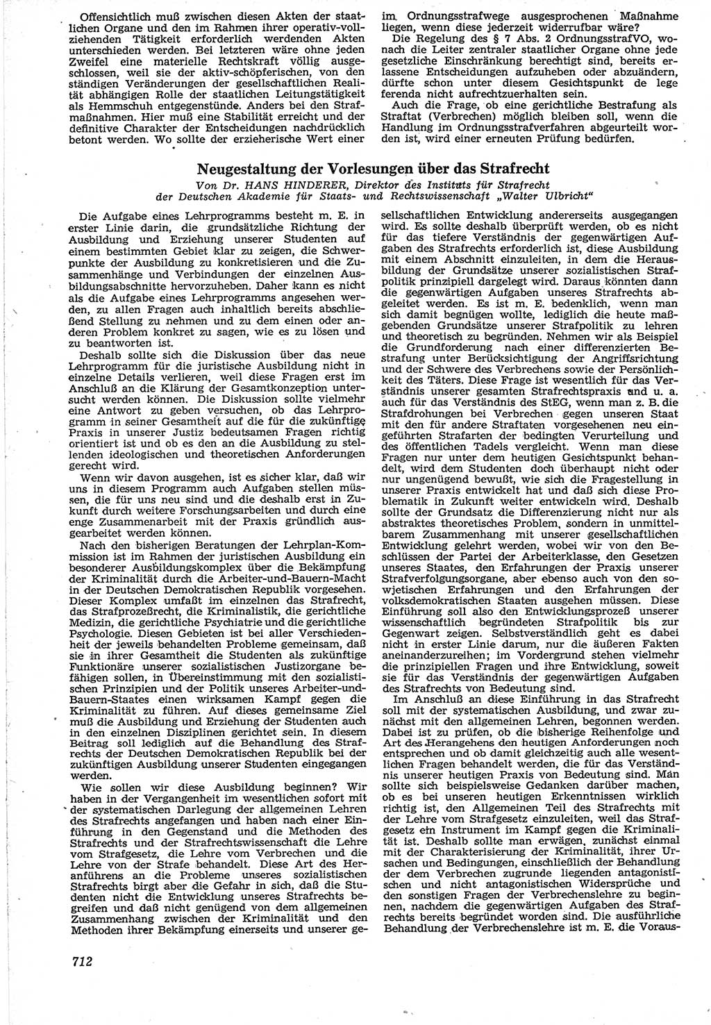 Neue Justiz (NJ), Zeitschrift für Recht und Rechtswissenschaft [Deutsche Demokratische Republik (DDR)], 12. Jahrgang 1958, Seite 712 (NJ DDR 1958, S. 712)