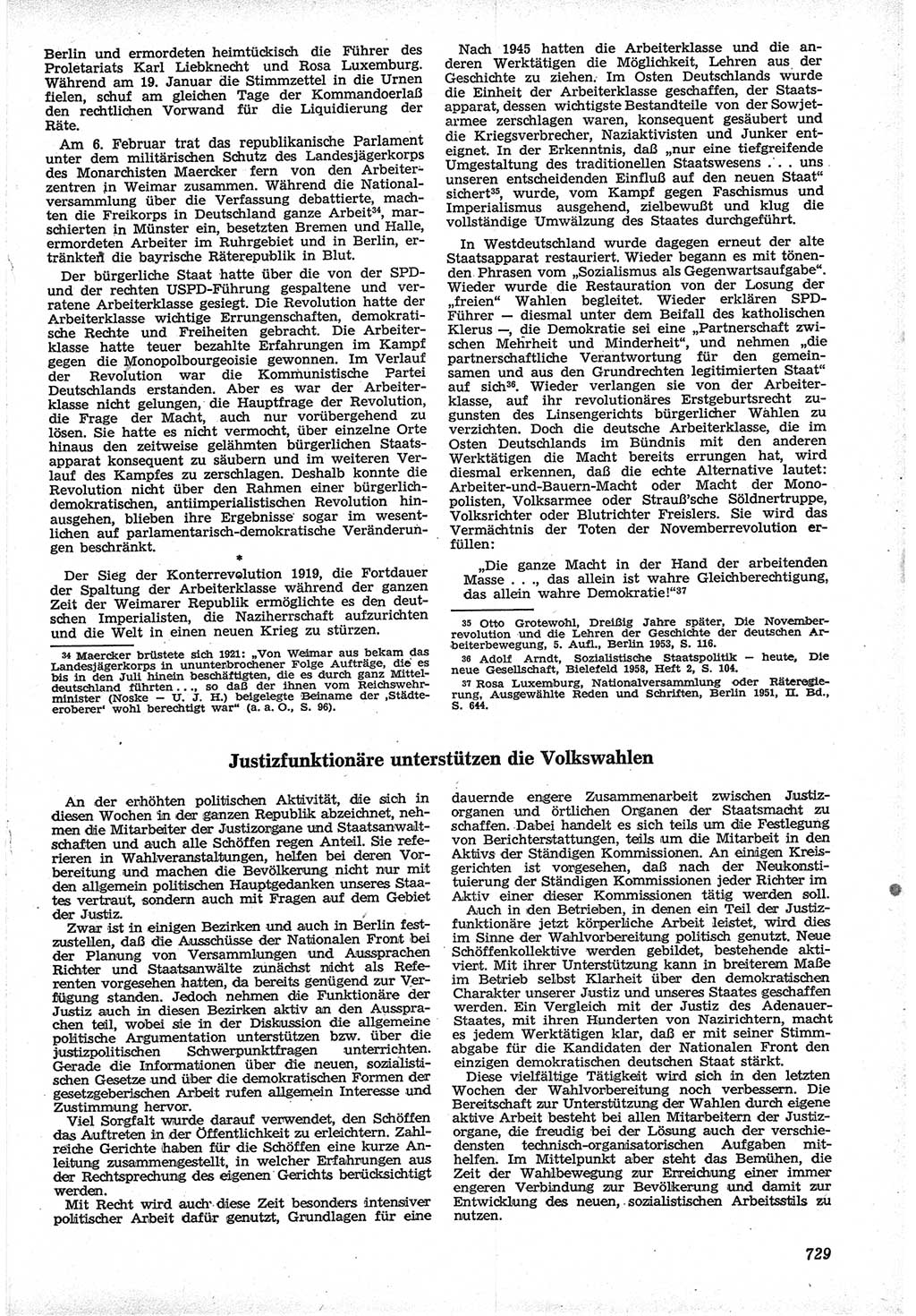 Neue Justiz (NJ), Zeitschrift für Recht und Rechtswissenschaft [Deutsche Demokratische Republik (DDR)], 12. Jahrgang 1958, Seite 729 (NJ DDR 1958, S. 729)