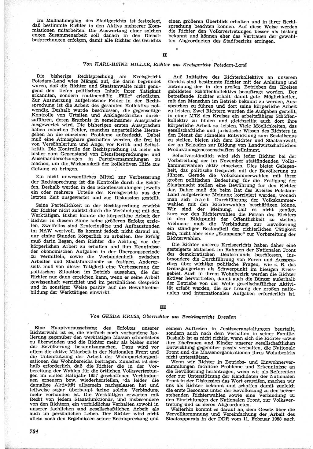 Neue Justiz (NJ), Zeitschrift für Recht und Rechtswissenschaft [Deutsche Demokratische Republik (DDR)], 12. Jahrgang 1958, Seite 734 (NJ DDR 1958, S. 734)