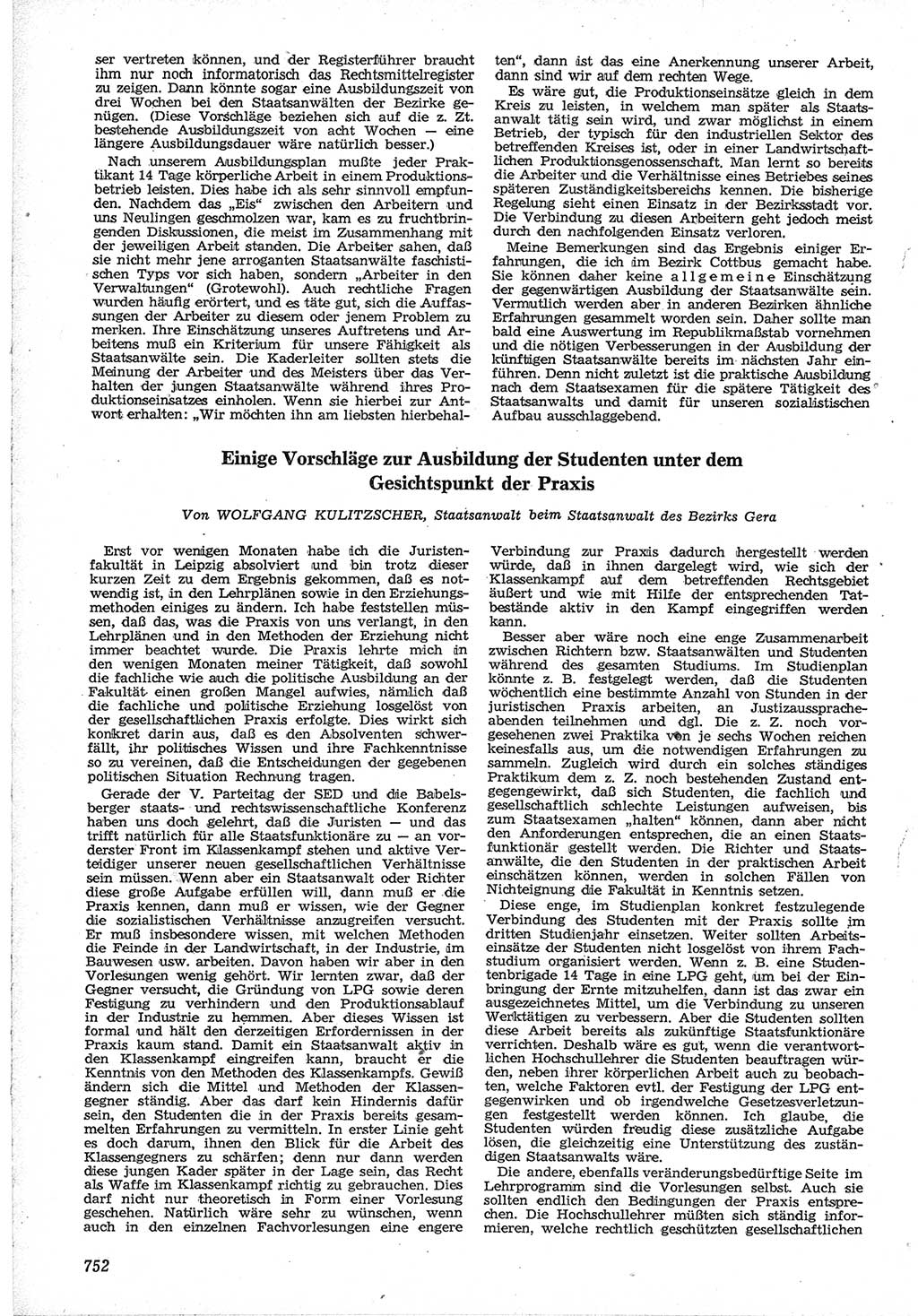 Neue Justiz (NJ), Zeitschrift für Recht und Rechtswissenschaft [Deutsche Demokratische Republik (DDR)], 12. Jahrgang 1958, Seite 752 (NJ DDR 1958, S. 752)