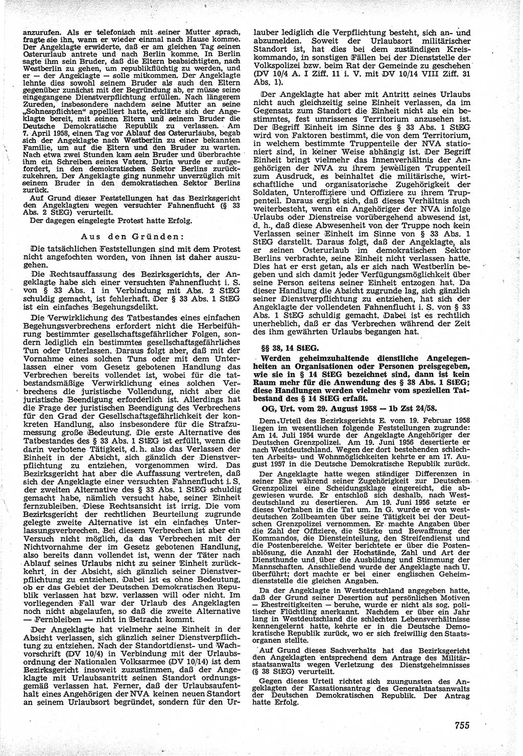 Neue Justiz (NJ), Zeitschrift für Recht und Rechtswissenschaft [Deutsche Demokratische Republik (DDR)], 12. Jahrgang 1958, Seite 755 (NJ DDR 1958, S. 755)