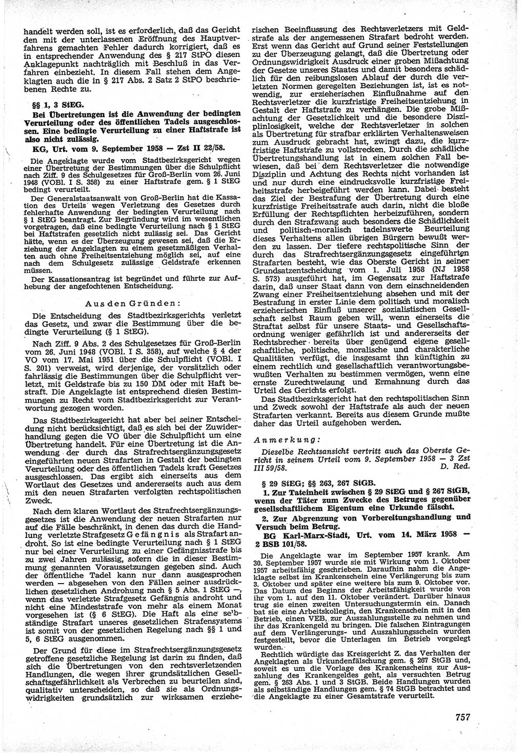 Neue Justiz (NJ), Zeitschrift für Recht und Rechtswissenschaft [Deutsche Demokratische Republik (DDR)], 12. Jahrgang 1958, Seite 757 (NJ DDR 1958, S. 757)