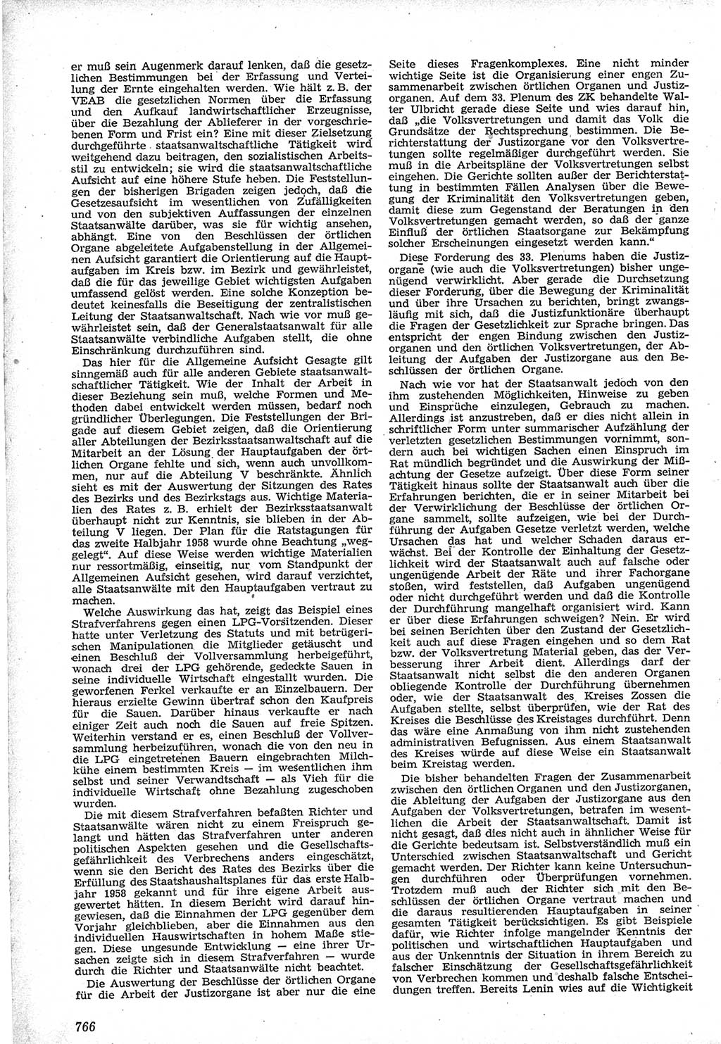 Neue Justiz (NJ), Zeitschrift für Recht und Rechtswissenschaft [Deutsche Demokratische Republik (DDR)], 12. Jahrgang 1958, Seite 766 (NJ DDR 1958, S. 766)