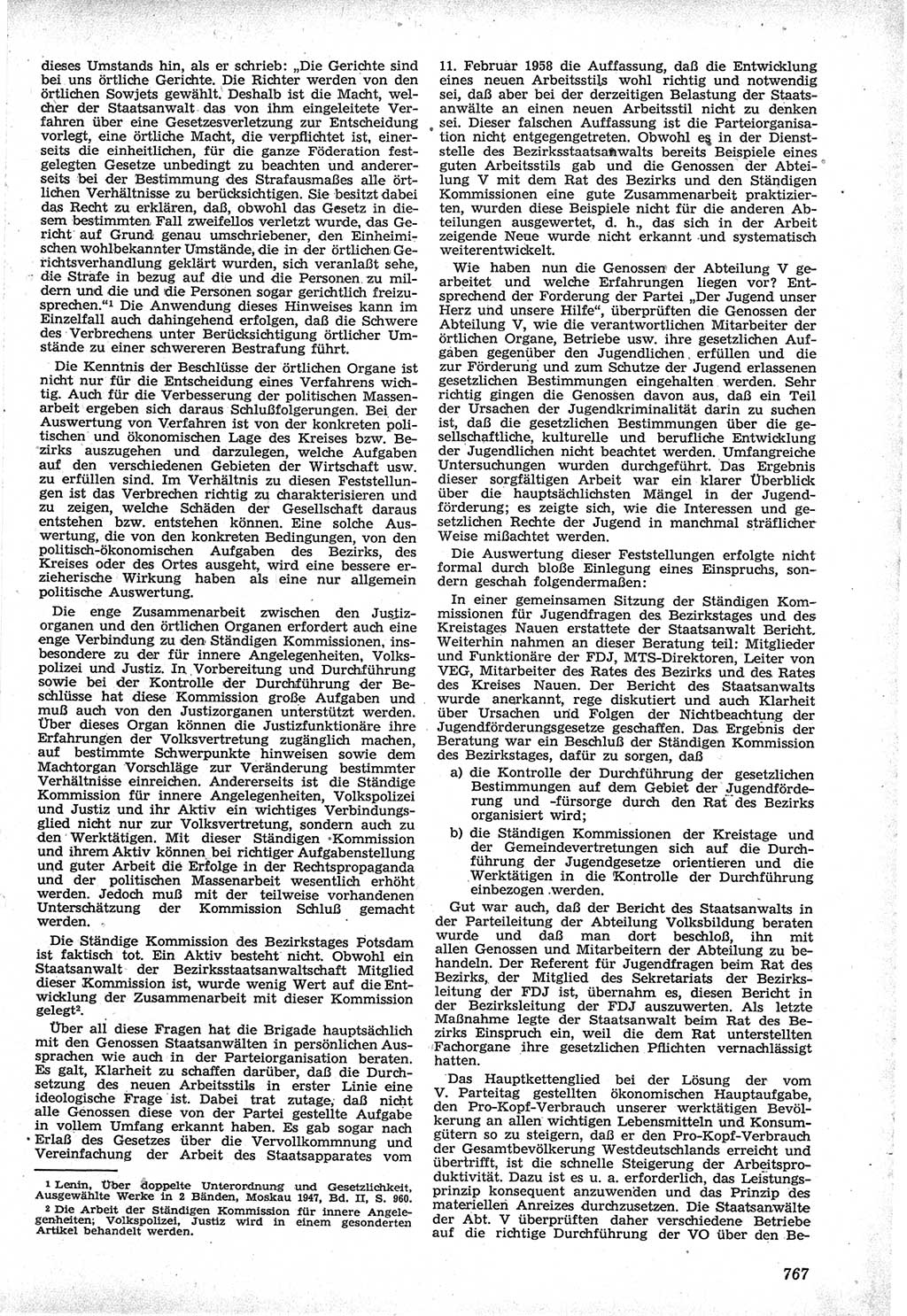 Neue Justiz (NJ), Zeitschrift für Recht und Rechtswissenschaft [Deutsche Demokratische Republik (DDR)], 12. Jahrgang 1958, Seite 767 (NJ DDR 1958, S. 767)