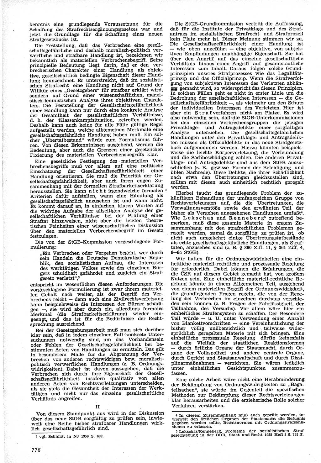 Neue Justiz (NJ), Zeitschrift für Recht und Rechtswissenschaft [Deutsche Demokratische Republik (DDR)], 12. Jahrgang 1958, Seite 776 (NJ DDR 1958, S. 776)