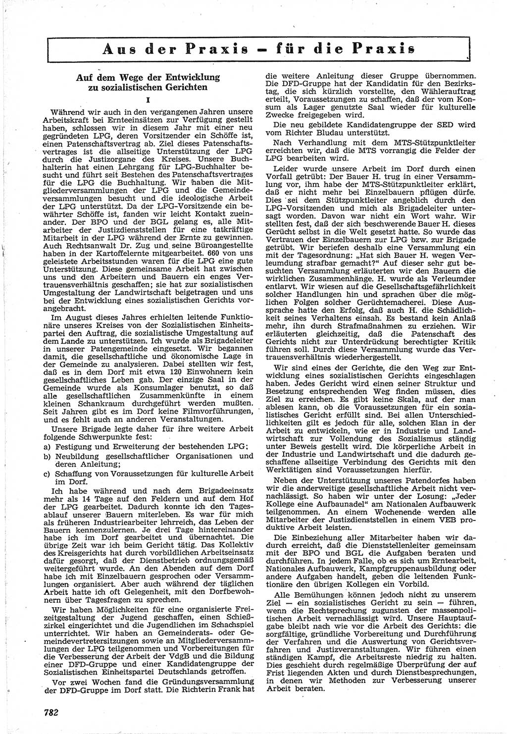Neue Justiz (NJ), Zeitschrift für Recht und Rechtswissenschaft [Deutsche Demokratische Republik (DDR)], 12. Jahrgang 1958, Seite 782 (NJ DDR 1958, S. 782)