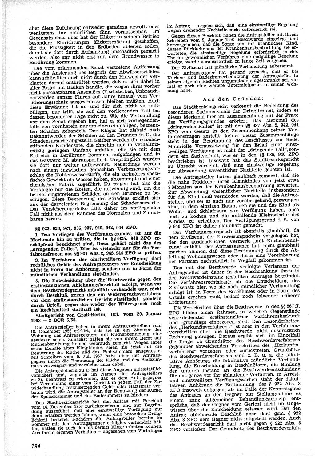 Neue Justiz (NJ), Zeitschrift für Recht und Rechtswissenschaft [Deutsche Demokratische Republik (DDR)], 12. Jahrgang 1958, Seite 794 (NJ DDR 1958, S. 794)