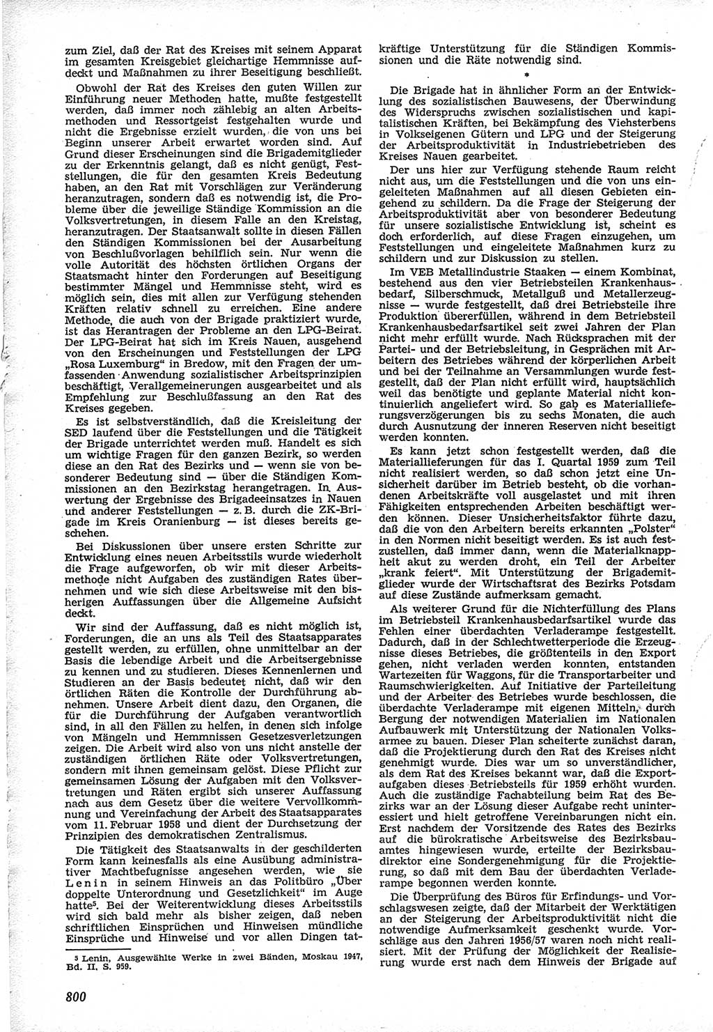 Neue Justiz (NJ), Zeitschrift für Recht und Rechtswissenschaft [Deutsche Demokratische Republik (DDR)], 12. Jahrgang 1958, Seite 800 (NJ DDR 1958, S. 800)