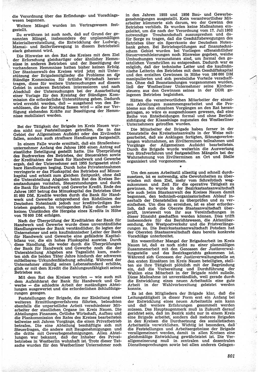 Neue Justiz (NJ), Zeitschrift für Recht und Rechtswissenschaft [Deutsche Demokratische Republik (DDR)], 12. Jahrgang 1958, Seite 801 (NJ DDR 1958, S. 801)