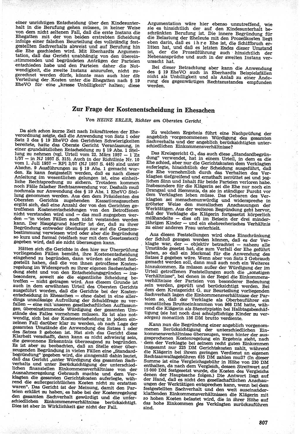 Neue Justiz (NJ), Zeitschrift für Recht und Rechtswissenschaft [Deutsche Demokratische Republik (DDR)], 12. Jahrgang 1958, Seite 807 (NJ DDR 1958, S. 807)