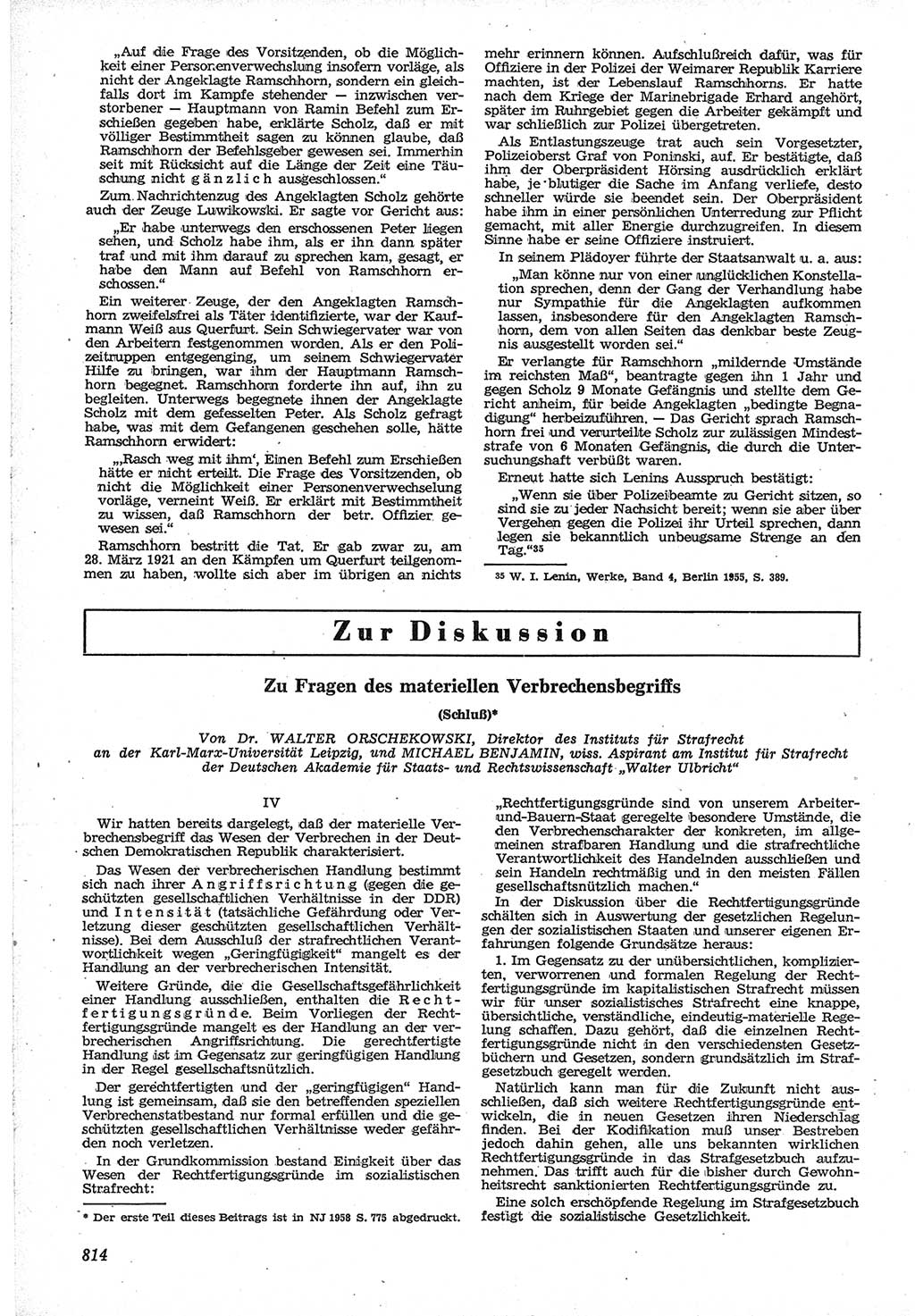 Neue Justiz (NJ), Zeitschrift für Recht und Rechtswissenschaft [Deutsche Demokratische Republik (DDR)], 12. Jahrgang 1958, Seite 814 (NJ DDR 1958, S. 814)