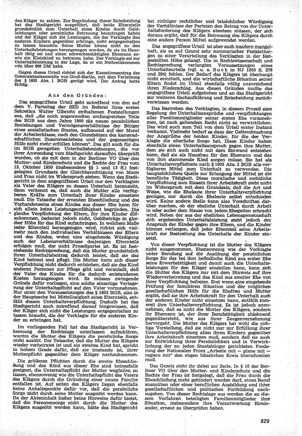 Neue Justiz (NJ), Zeitschrift für Recht und Rechtswissenschaft [Deutsche Demokratische Republik (DDR)], 12. Jahrgang 1958, Seite 829 (NJ DDR 1958, S. 829)