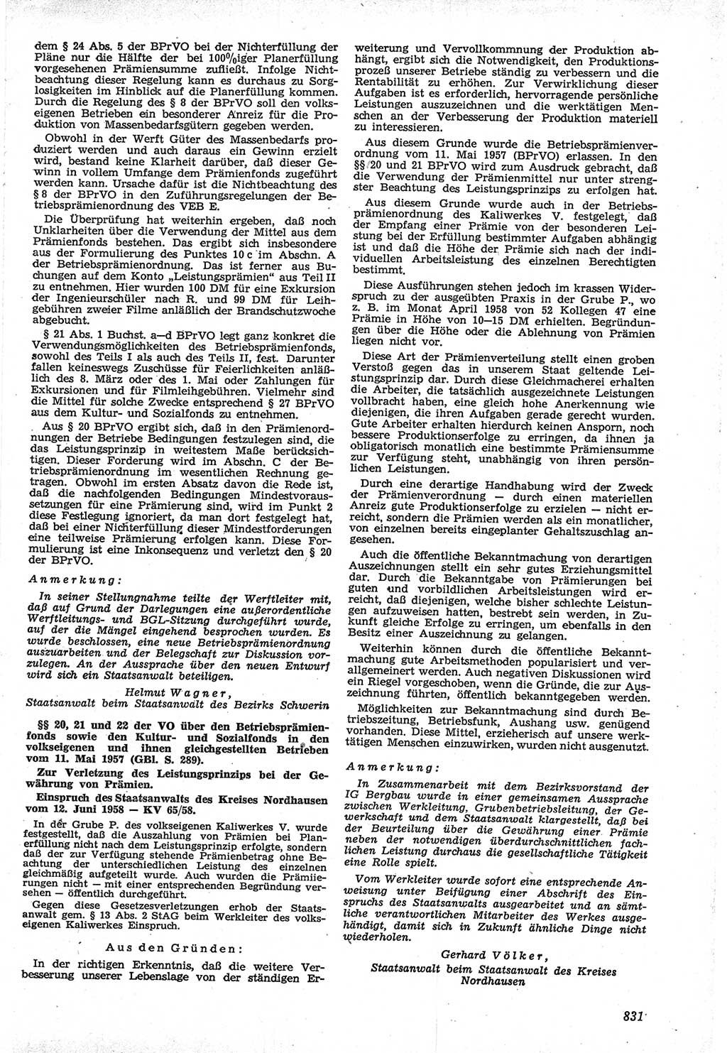 Neue Justiz (NJ), Zeitschrift für Recht und Rechtswissenschaft [Deutsche Demokratische Republik (DDR)], 12. Jahrgang 1958, Seite 831 (NJ DDR 1958, S. 831)