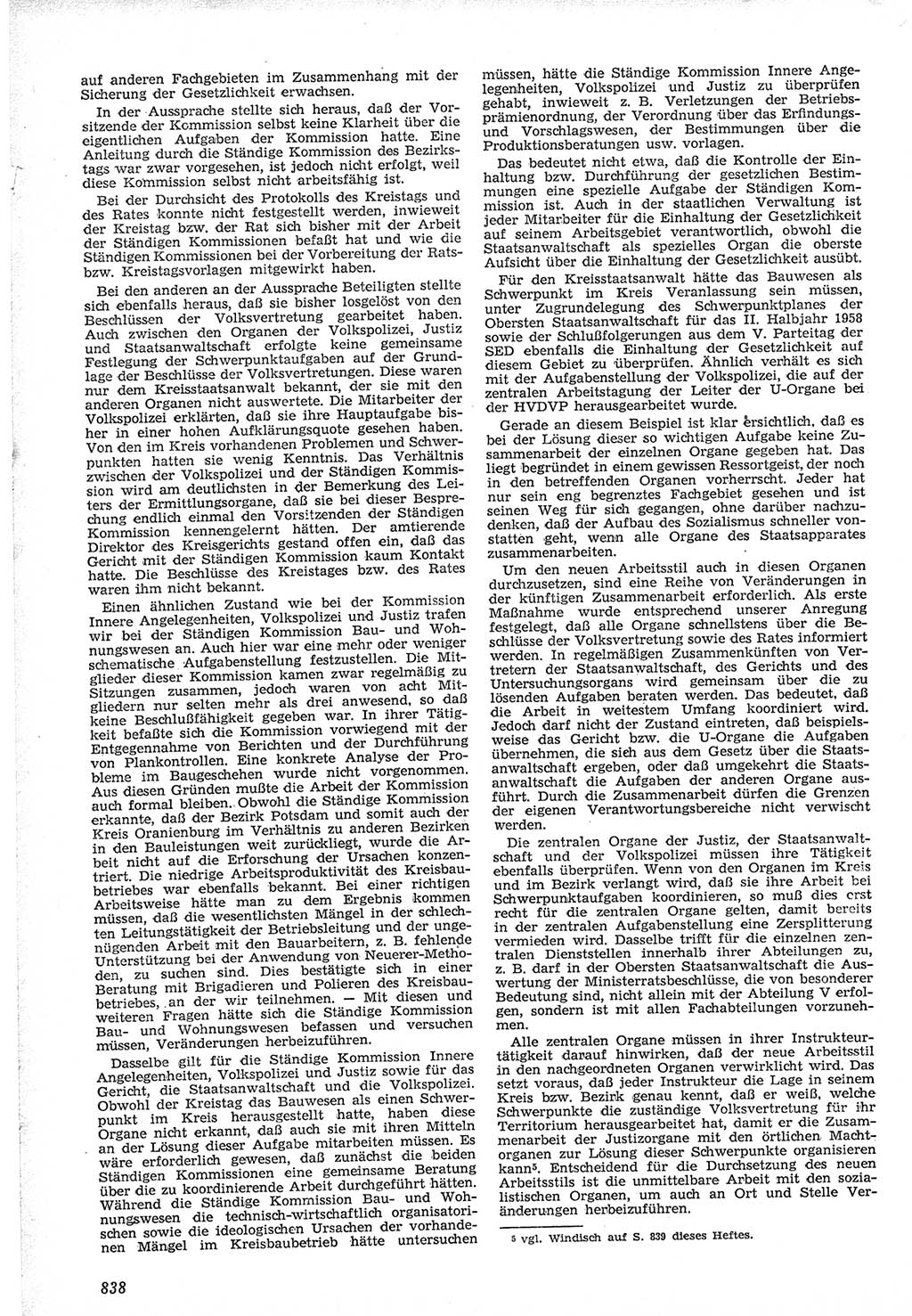 Neue Justiz (NJ), Zeitschrift für Recht und Rechtswissenschaft [Deutsche Demokratische Republik (DDR)], 12. Jahrgang 1958, Seite 838 (NJ DDR 1958, S. 838)