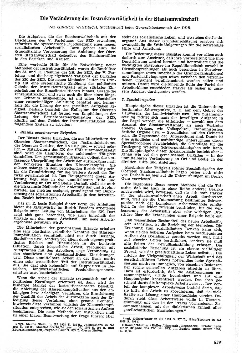 Neue Justiz (NJ), Zeitschrift für Recht und Rechtswissenschaft [Deutsche Demokratische Republik (DDR)], 12. Jahrgang 1958, Seite 839 (NJ DDR 1958, S. 839)
