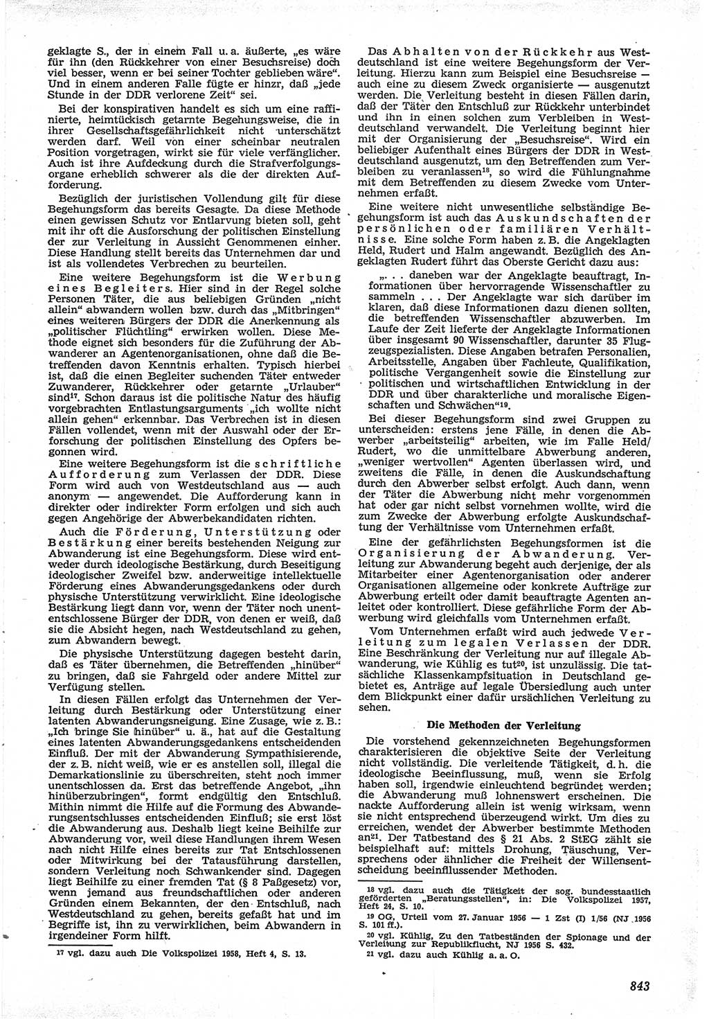 Neue Justiz (NJ), Zeitschrift für Recht und Rechtswissenschaft [Deutsche Demokratische Republik (DDR)], 12. Jahrgang 1958, Seite 843 (NJ DDR 1958, S. 843)