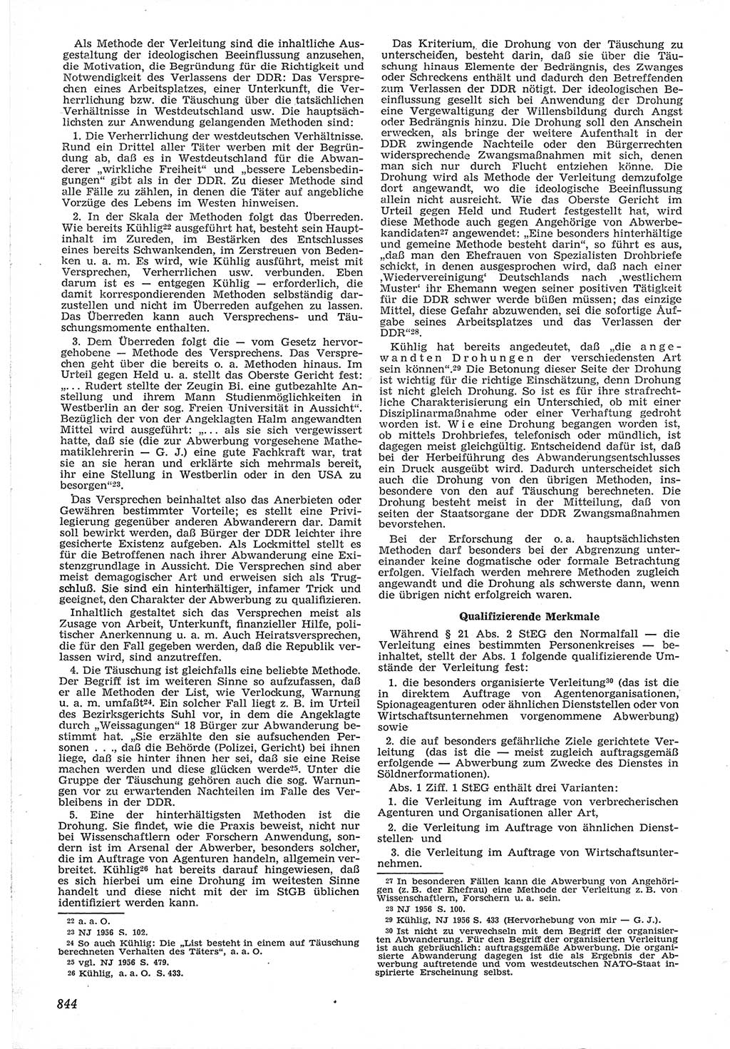 Neue Justiz (NJ), Zeitschrift für Recht und Rechtswissenschaft [Deutsche Demokratische Republik (DDR)], 12. Jahrgang 1958, Seite 844 (NJ DDR 1958, S. 844)