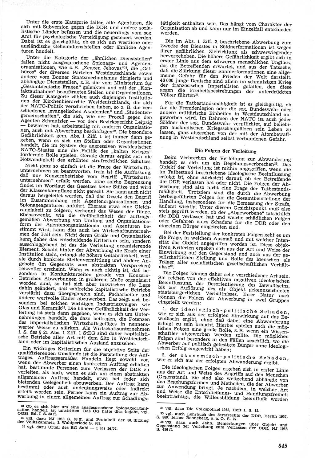 Neue Justiz (NJ), Zeitschrift für Recht und Rechtswissenschaft [Deutsche Demokratische Republik (DDR)], 12. Jahrgang 1958, Seite 845 (NJ DDR 1958, S. 845)