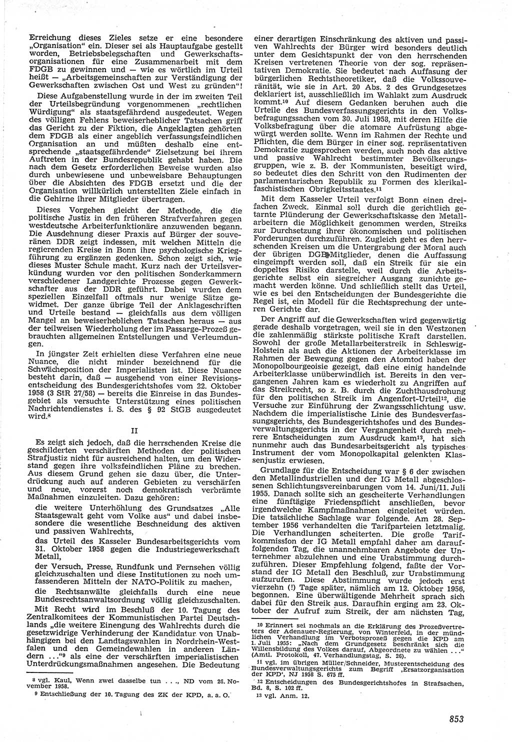 Neue Justiz (NJ), Zeitschrift für Recht und Rechtswissenschaft [Deutsche Demokratische Republik (DDR)], 12. Jahrgang 1958, Seite 853 (NJ DDR 1958, S. 853)