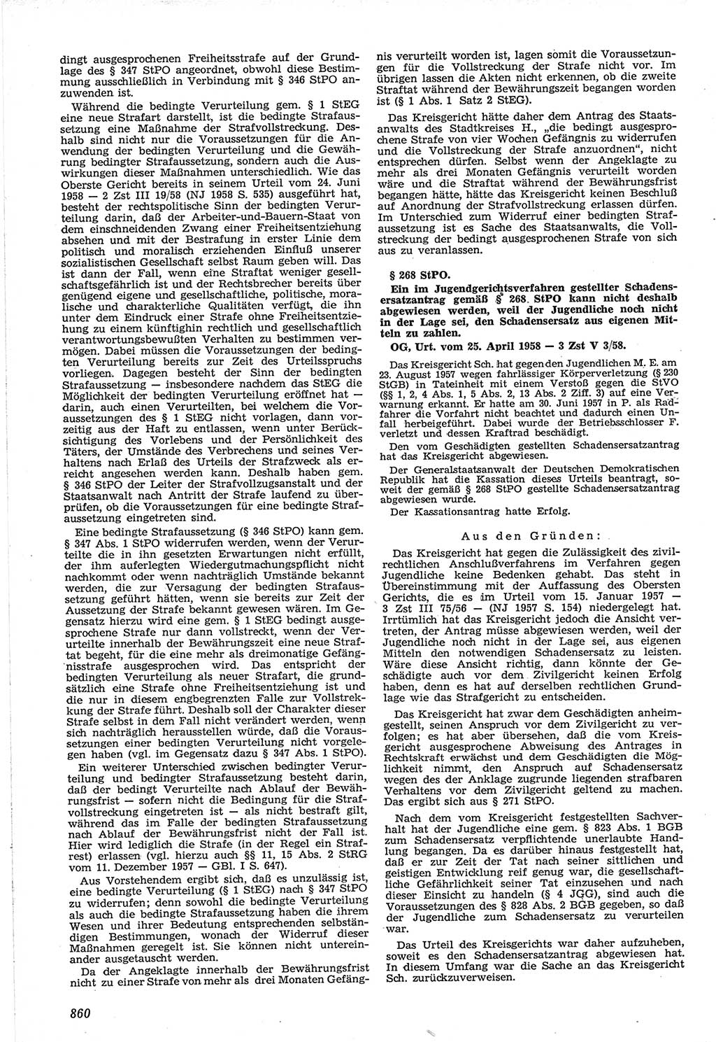 Neue Justiz (NJ), Zeitschrift für Recht und Rechtswissenschaft [Deutsche Demokratische Republik (DDR)], 12. Jahrgang 1958, Seite 860 (NJ DDR 1958, S. 860)