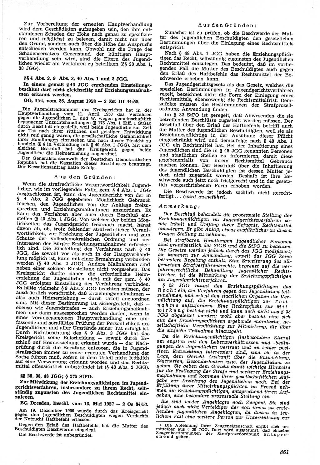 Neue Justiz (NJ), Zeitschrift für Recht und Rechtswissenschaft [Deutsche Demokratische Republik (DDR)], 12. Jahrgang 1958, Seite 861 (NJ DDR 1958, S. 861)