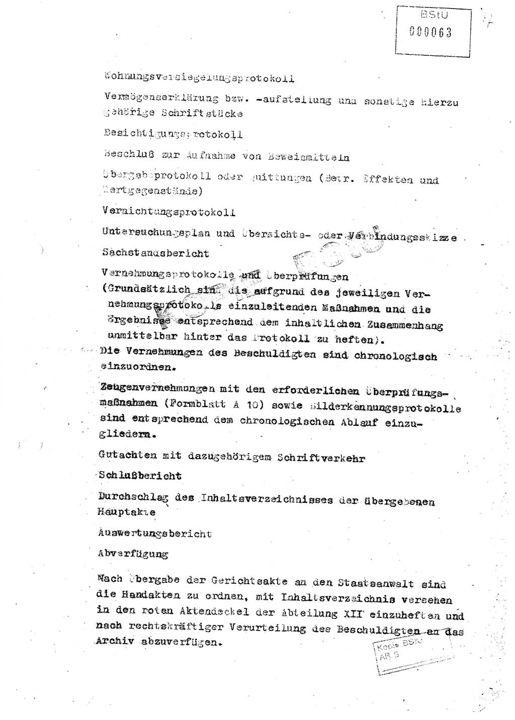 Anlage 2 zur Richtlinie 4/59 für die Arbeit der Untersuchungsabteilungen des Ministeriums für Staatssicherheit, Ministerium für Staatssicherheit (MfS) [Deutsche Demokratische Republik (DDR)], Der Minister, Berlin 1959, Blatt 9 (Anl. 2 RL 4/59 DDR MfS Min. /59 1959, Bl. 9)