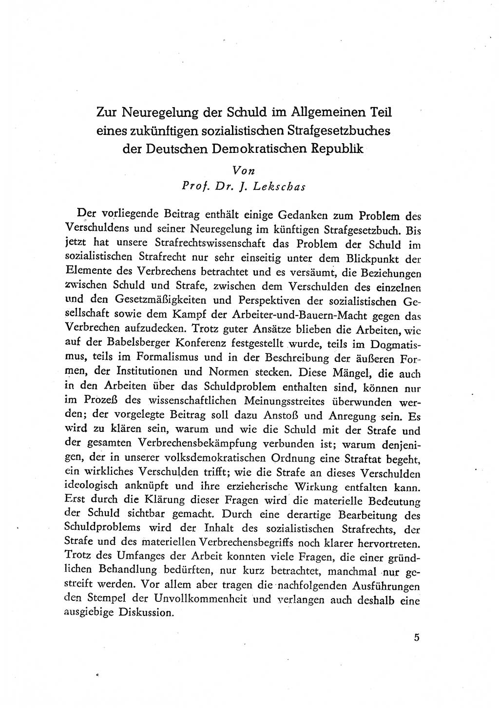 Beiträge zum Strafrecht [Deutsche Demokratische Republik (DDR)] 1959, Seite 5 (Beitr. Strafr. DDR 1959, S. 5)