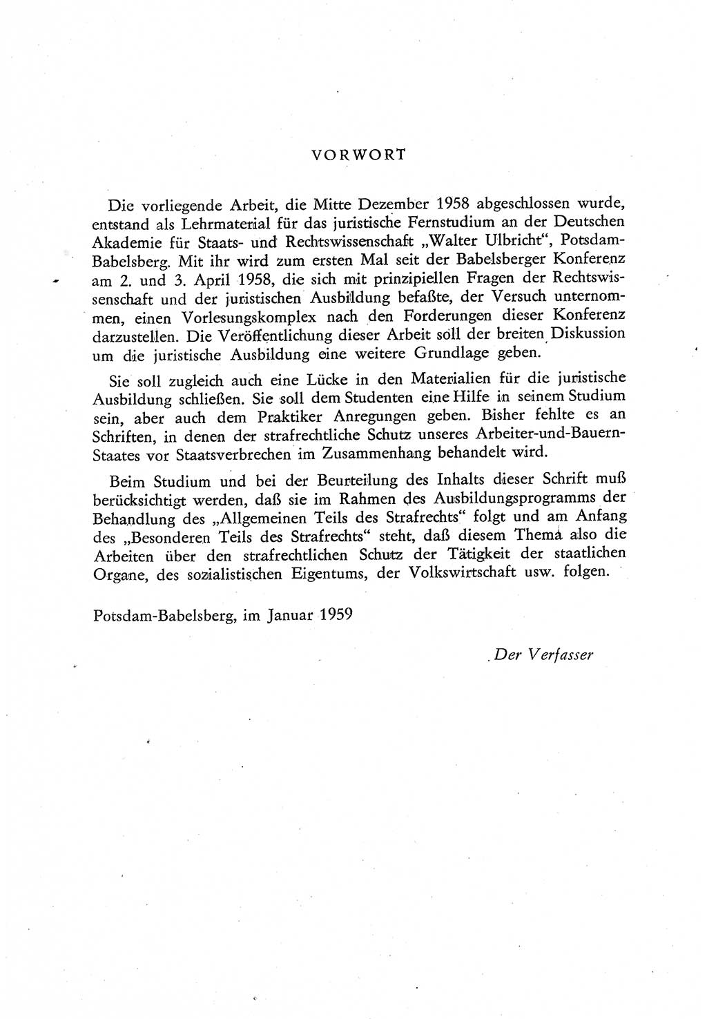 Beiträge zum Strafrecht [Deutsche Demokratische Republik (DDR)], Staatsverbrechen 1959, Seite 7 (Beitr. Strafr. DDR St.-Verbr. 1959, S. 7)