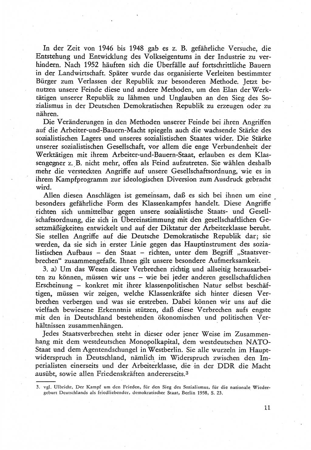 Beiträge zum Strafrecht [Deutsche Demokratische Republik (DDR)], Staatsverbrechen 1959, Seite 11 (Beitr. Strafr. DDR St.-Verbr. 1959, S. 11)