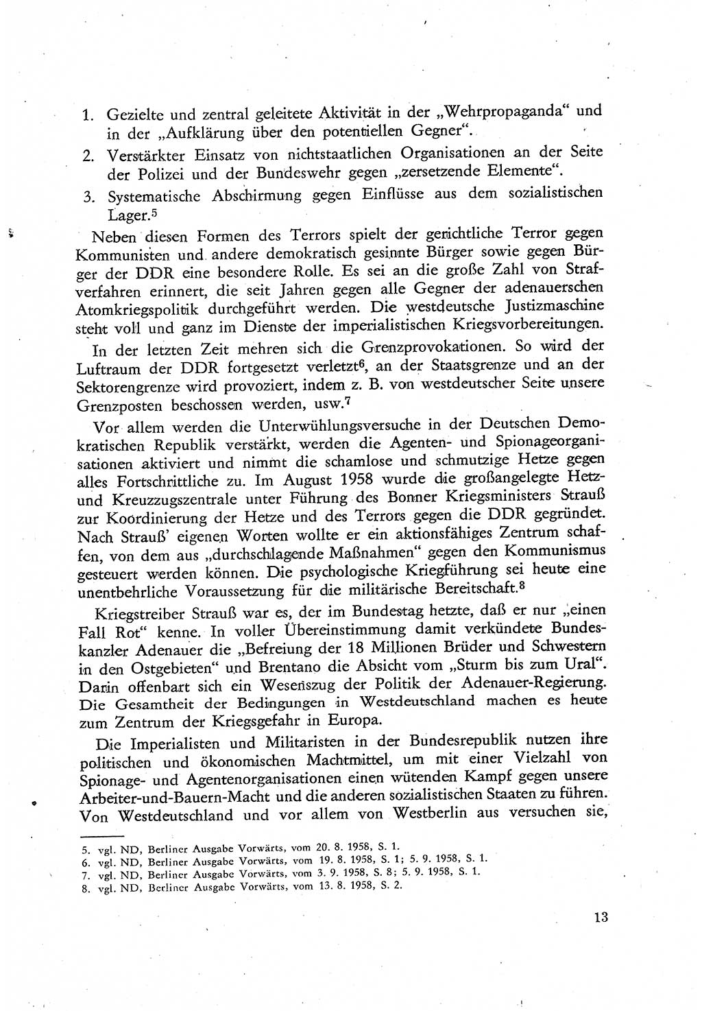 Beiträge zum Strafrecht [Deutsche Demokratische Republik (DDR)], Staatsverbrechen 1959, Seite 13 (Beitr. Strafr. DDR St.-Verbr. 1959, S. 13)