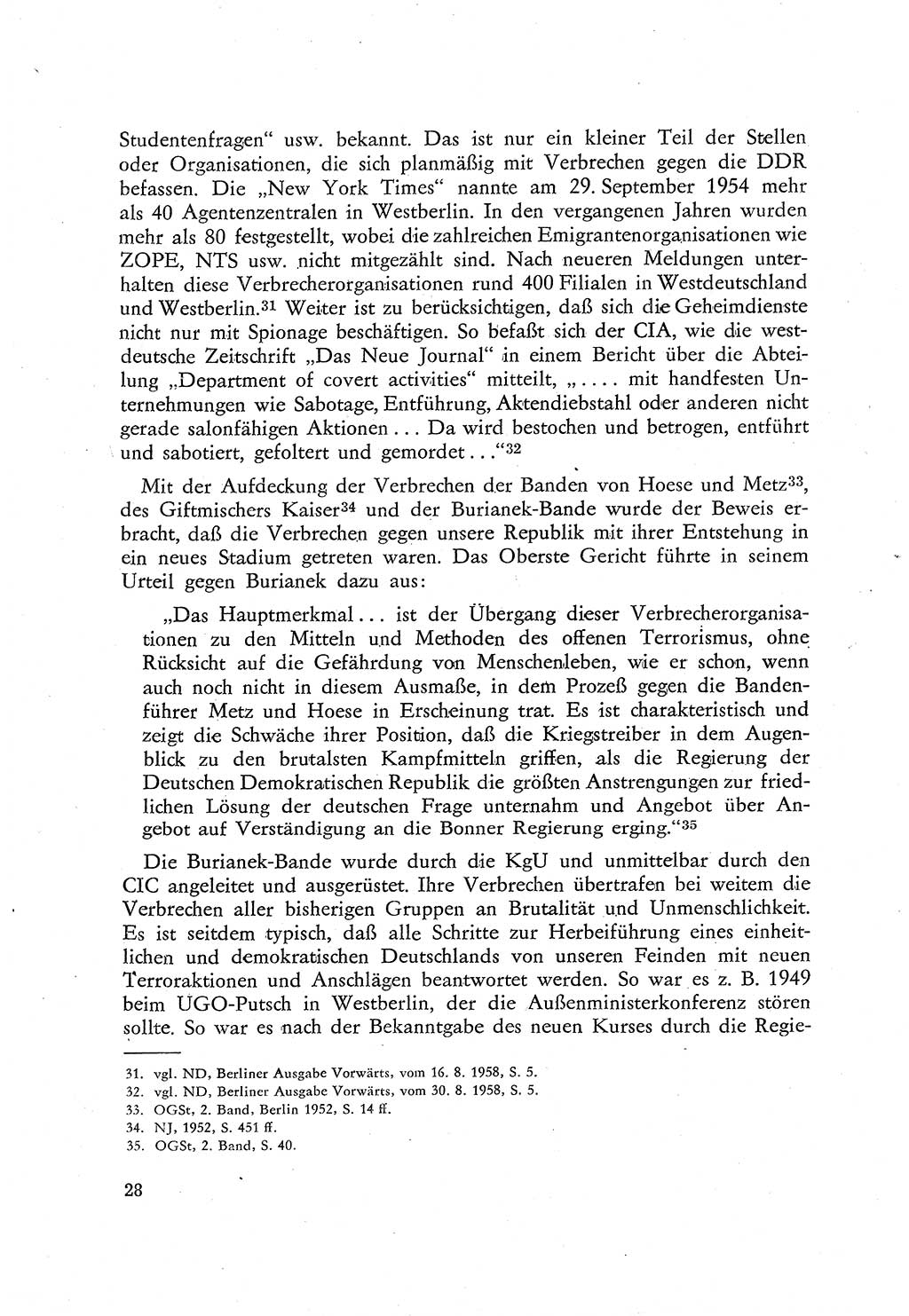 Beiträge zum Strafrecht [Deutsche Demokratische Republik (DDR)], Staatsverbrechen 1959, Seite 28 (Beitr. Strafr. DDR St.-Verbr. 1959, S. 28)